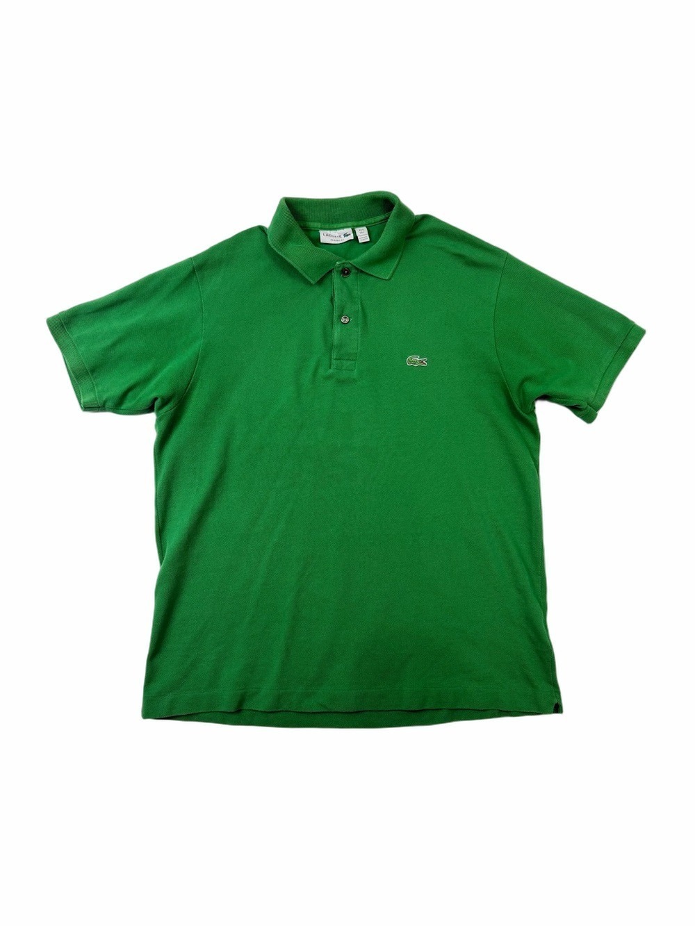 LACOSTE Polo Shirt Mens 5/L Green Classic Fit Golf Preppy Short Sleeve Crocodile